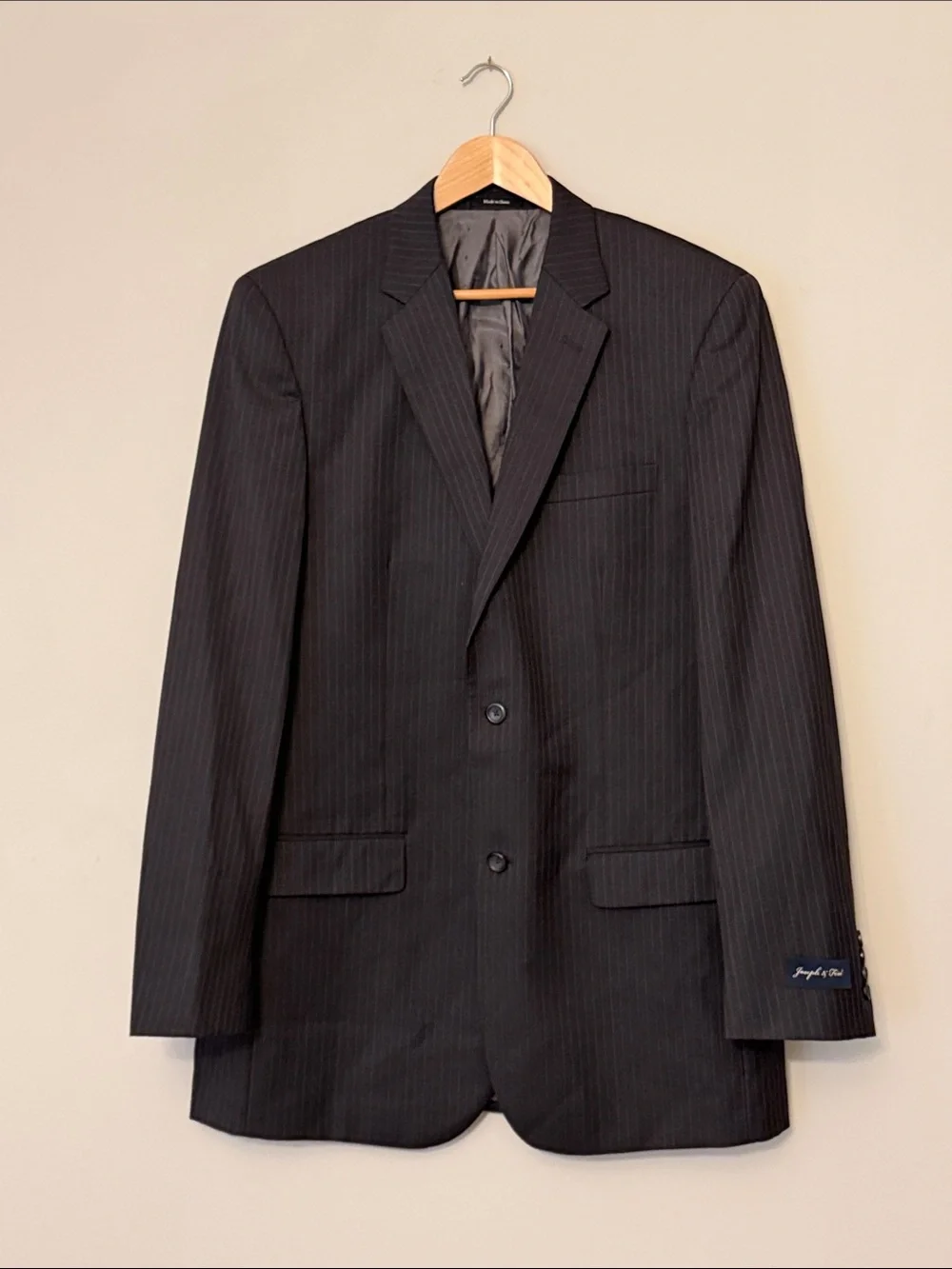 Joseph & Feiss 42X-L Dark Gray Pinstripe Blazer Tailored Suit Jacket Classic Men